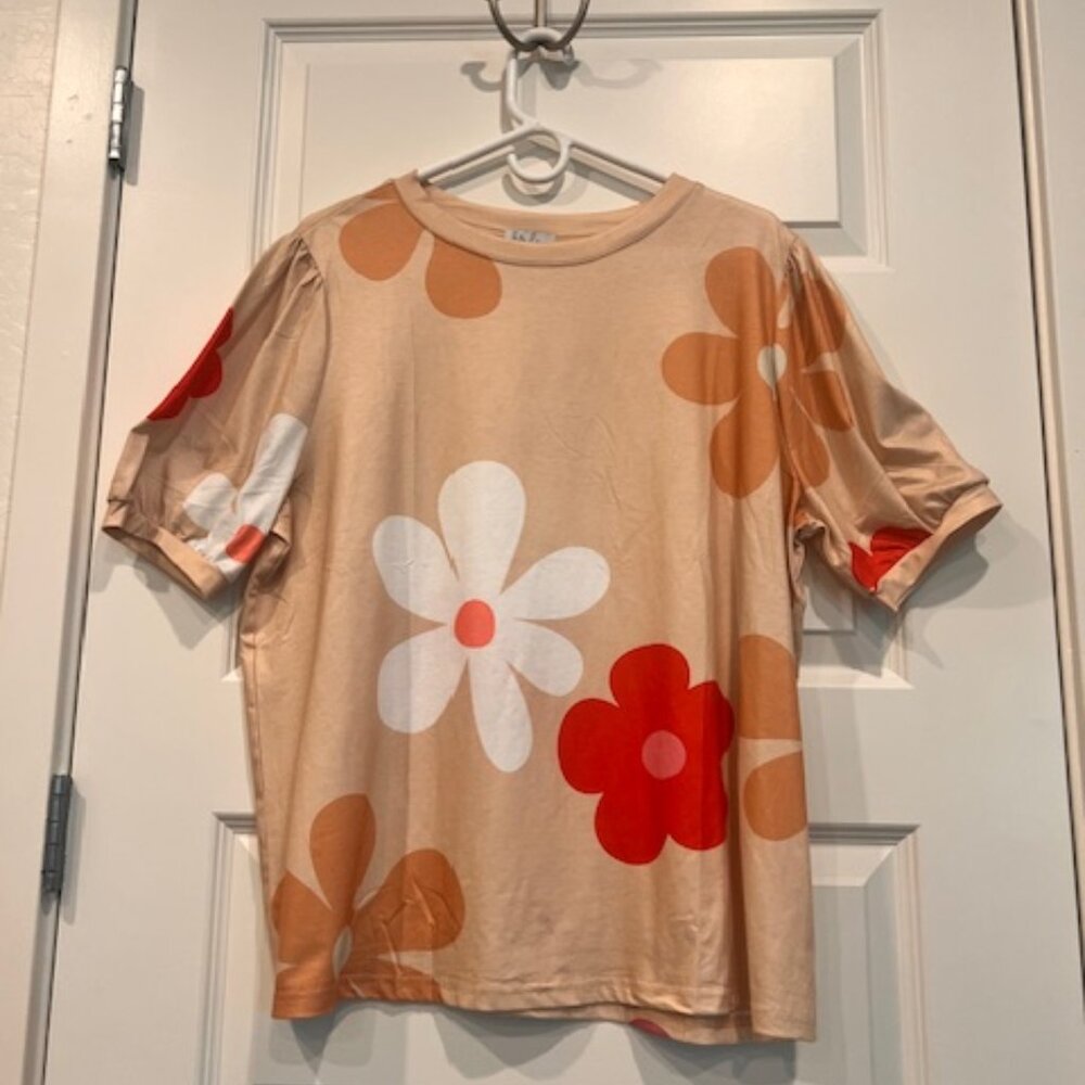 Floral Short Sleeve T-Shirt size XL